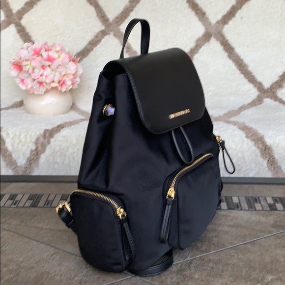 Michael Kors Handbags - MICHAEL KORS ABBEY LG CARGO BACKPACK BLACK